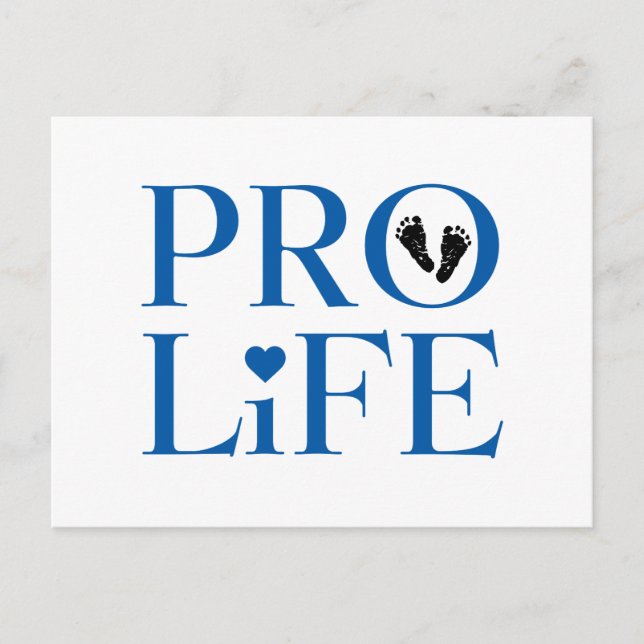 Cartão Postal Azul Pro Life (Frente)