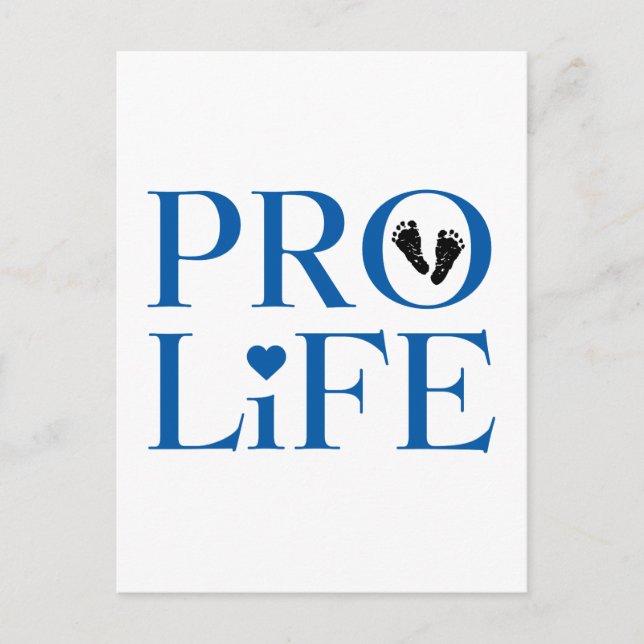 Cartão Postal Azul Pro Life (Frente)