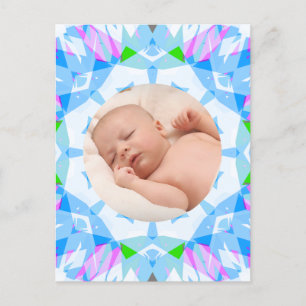 Cartão Postal Azul Suave Pastéis Bonitos Foto Personalizada Dia 