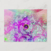 AZUL TEAL ABSTRATO, ONDAS ROSADAS, BRILHOS, GEMA R