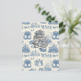 Cartão Postal Azul Toile Chinoiserie de Inverno