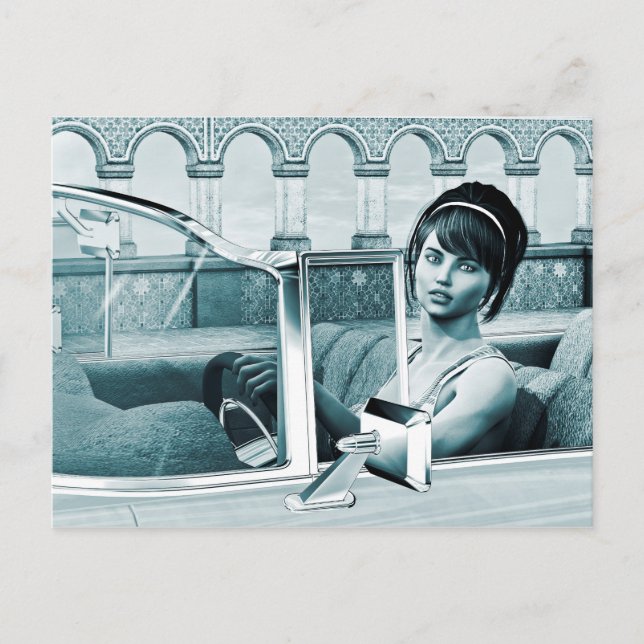 Cartão Postal Azul Vintage (Frente)