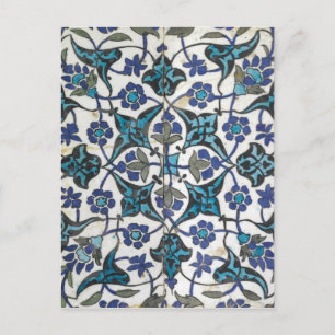 Cartão Postal Azulejo de cerâmica curda, Síria, por volta do s