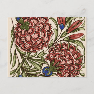 Cartão Postal Azulejo de Flor Antiquado Arte Russa