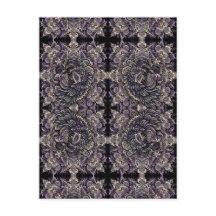 Azulejo de Tesselaçāo de Corvo em Batik Preto Roxo