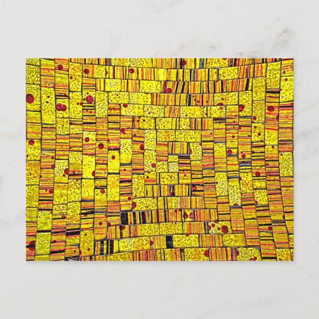 Cartão Postal Azulejo de vidro balinês - Amarelo (Frente)