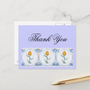 Cartão Postal Azulejo Delft Tulip Obrigado Cartão-Postal Persona