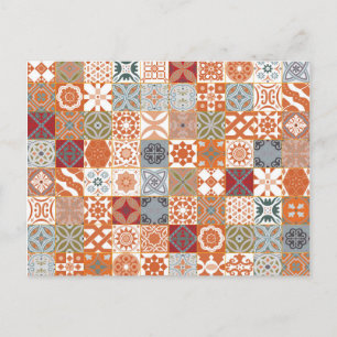Cartão Postal Azulejo marroquino laranja