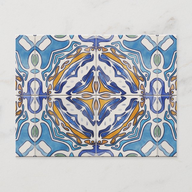 Cartão Postal Azulejos azuis (Frente)