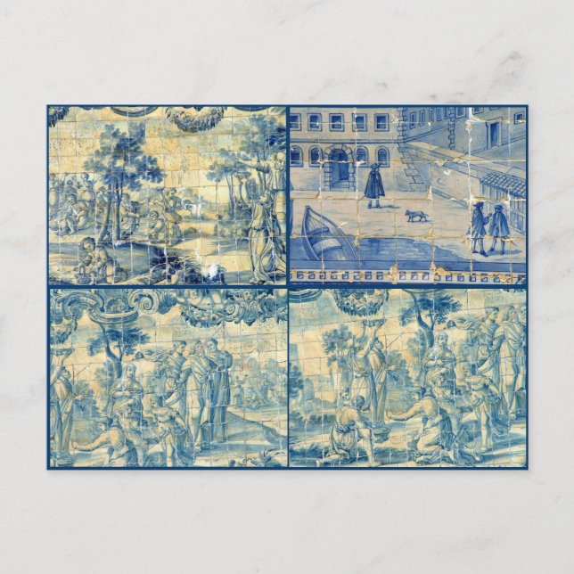 Cartão Postal Azulejos azuis (Frente)