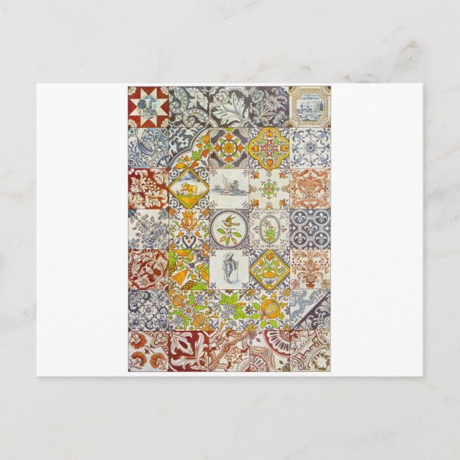Cartão Postal Azulejos cerâmicos neerlandeses (Frente)