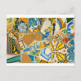 Cartão Postal Azulejos de cerâmica em Parc Guell na Espanha de B
