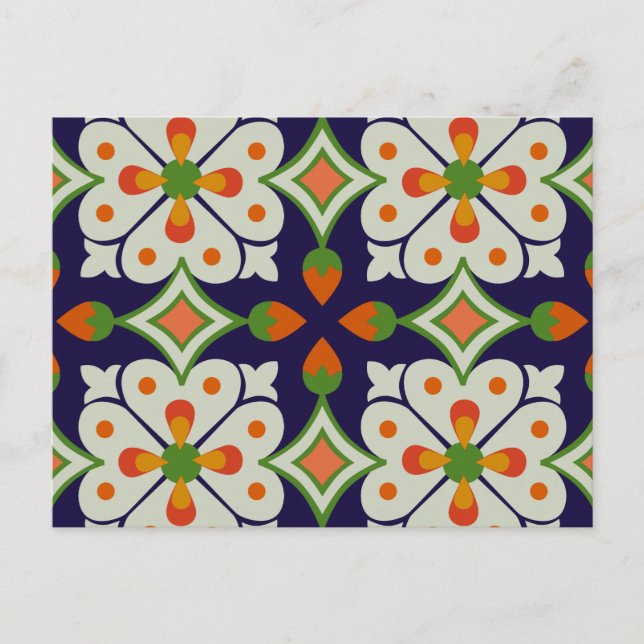 Cartão Postal Azulejos de corações antigos (Frente)