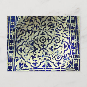 Cartão Postal Azulejos do mosaico Guell Park Barcelona