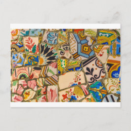 Cartão Postal Azulejos do Parc Guell na Espanha de Barcelona