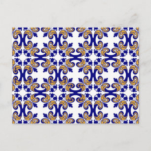 Cartão Postal Azulejos florais antigos