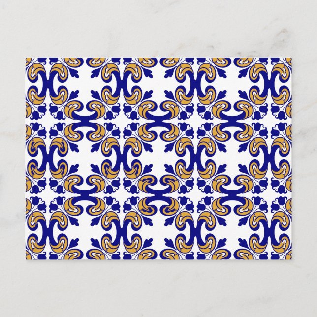 Cartão Postal Azulejos florais antigos (Frente)