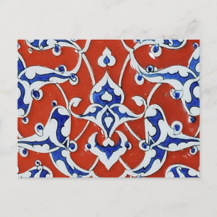 Cartão Postal Azulejos florais turcos