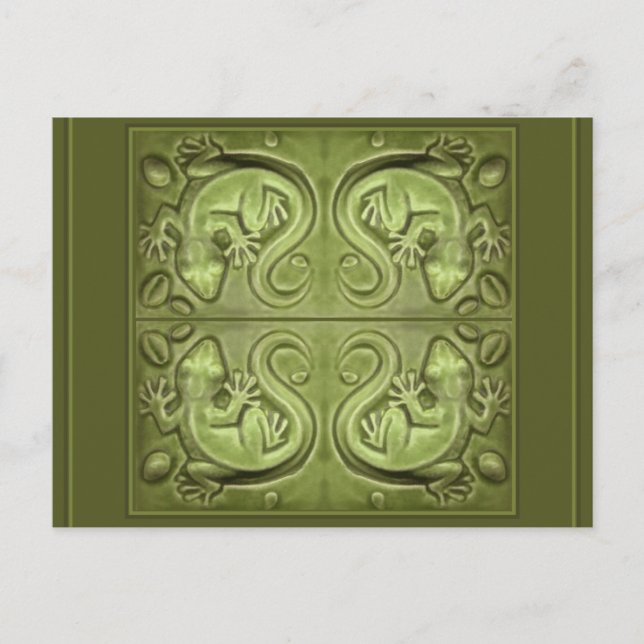 Cartão Postal Azulejos Fortune Lizard (Frente)