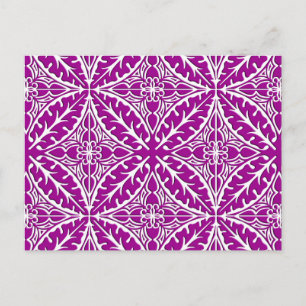 Cartão Postal Azulejos marroquinos - ametista roxo e branco