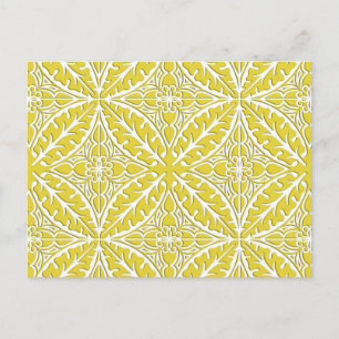 Cartão Postal Azulejos marroquinos - mostarda dourado e branco
