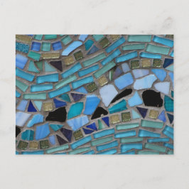 Cartão Postal Azulejos Mosaico de Azul e Verde