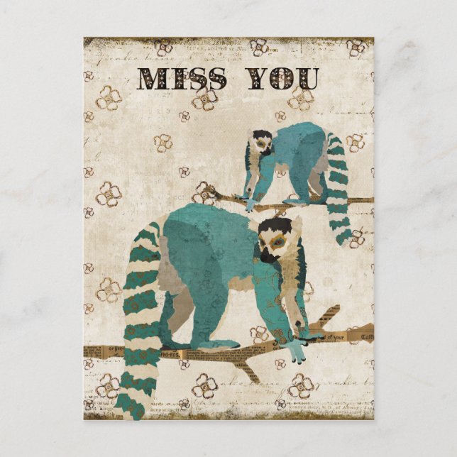 Cartão postal Azure Lemurs (Frente)