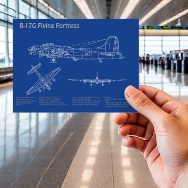 Cartão Postal B-17 Fortaleza Voadora - Planos de Impressão Bluet (Criador carregado)