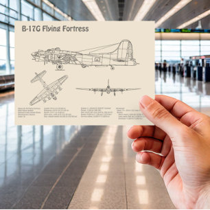 Cartão Postal B-17 Fortaleza Voadora - Planos de Impressão do Av