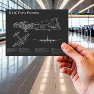 Cartão Postal B-17 Fortaleza Voadora - Planos de Projeto de Aviã