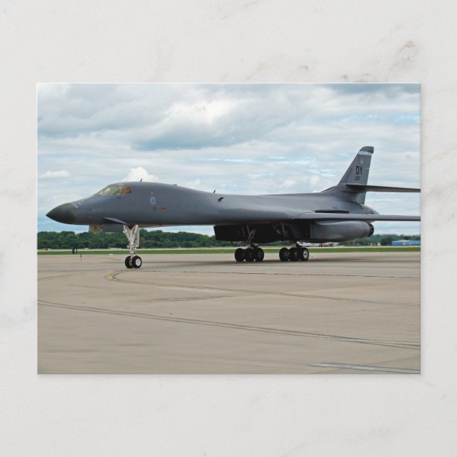 Cartão Postal B-1B Lancer Bomber em Terra (Frente)