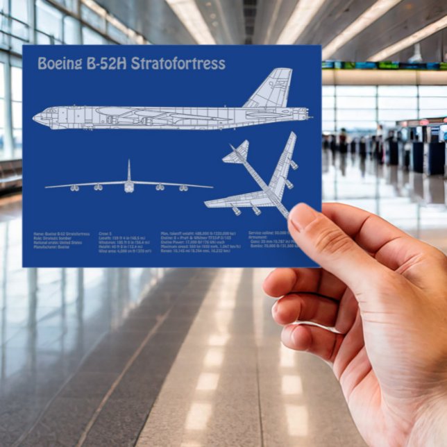 Cartão Postal B-52 Estratofortaleza - Planos de Impressão Bluepr (Criador carregado)