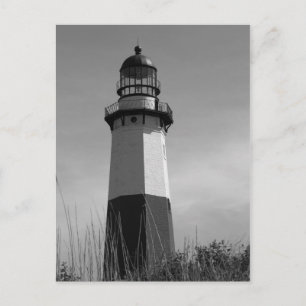Cartão Postal B&W - Farol Montauk - Placa de Posto 2
