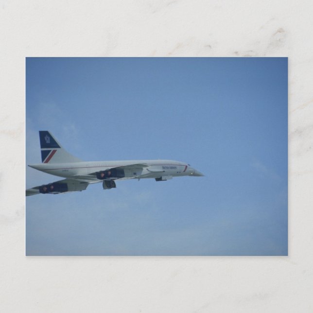 Cartão Postal BA Concorde, descolagem, Heathrow (Frente)