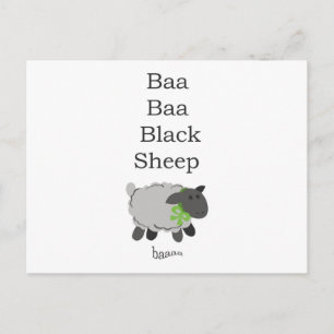 Cartão Postal Baa Baa Black Sheep