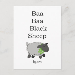 Cartão Postal Baa Baa Ovelha Preta