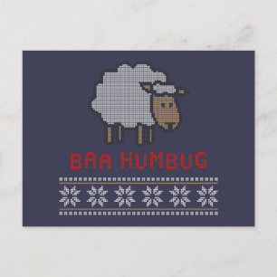 Cartão Postal Baa Humbug - Ovelha de Natal