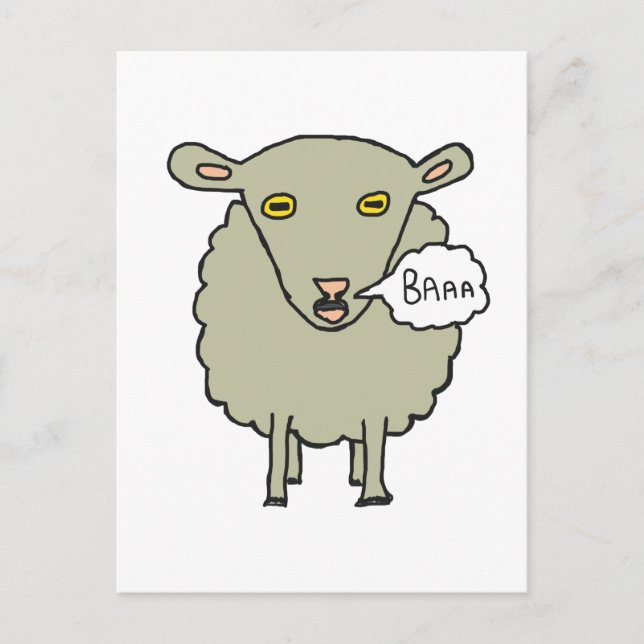 Cartão Postal Baa Sheep (Frente)