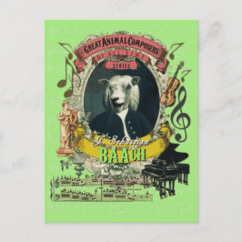 Cartão Postal Baach Funny Ovelino Excelente Compositor Bach