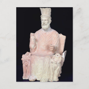 Cartão Postal Baal Hammon sentado em seu trono