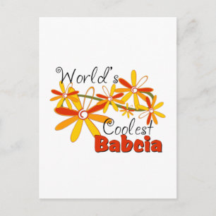 Cartão Postal Babcia mais fixe do Mundo Floral