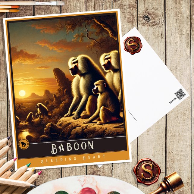 Cartão Postal Baboon | Cartão-postal para animais de cunhagem fa (Criador carregado)