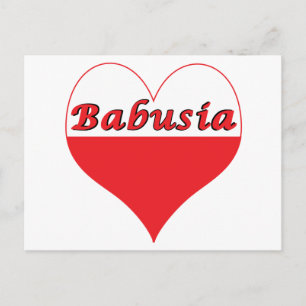Cartão Postal Babusia Polonês Heart