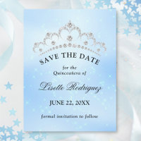 Baby Blue Quinceanera Save The Date