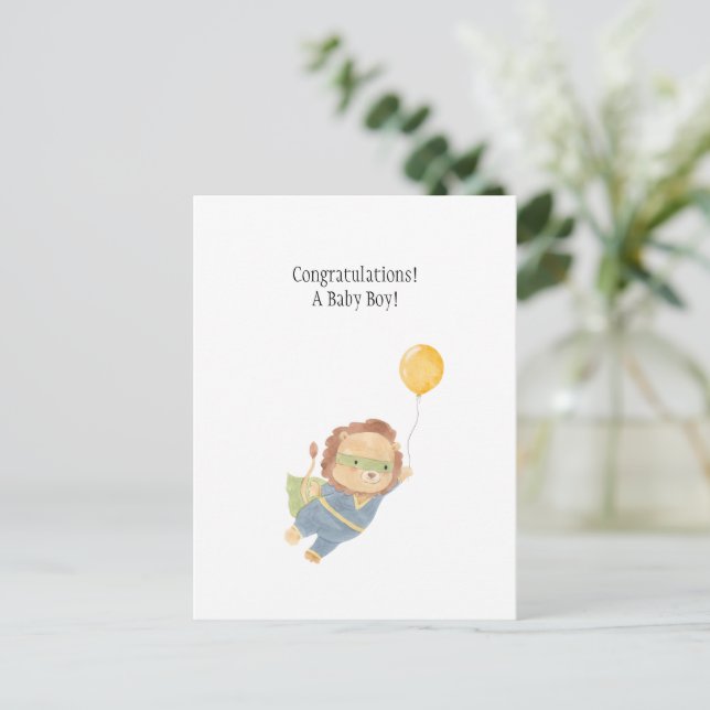 Cartão Postal Baby Boy Congratulations New Baby Card (Em pé/Frente)