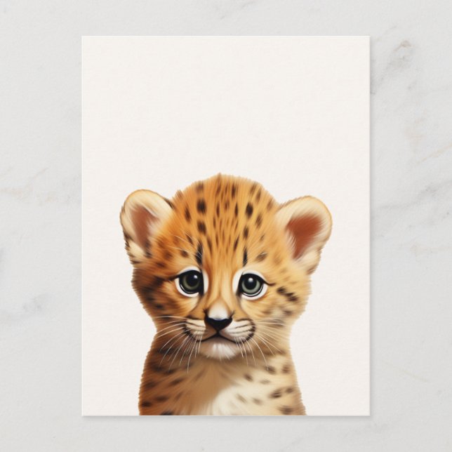Cartão Postal Baby Cheetah Portrait (Frente)