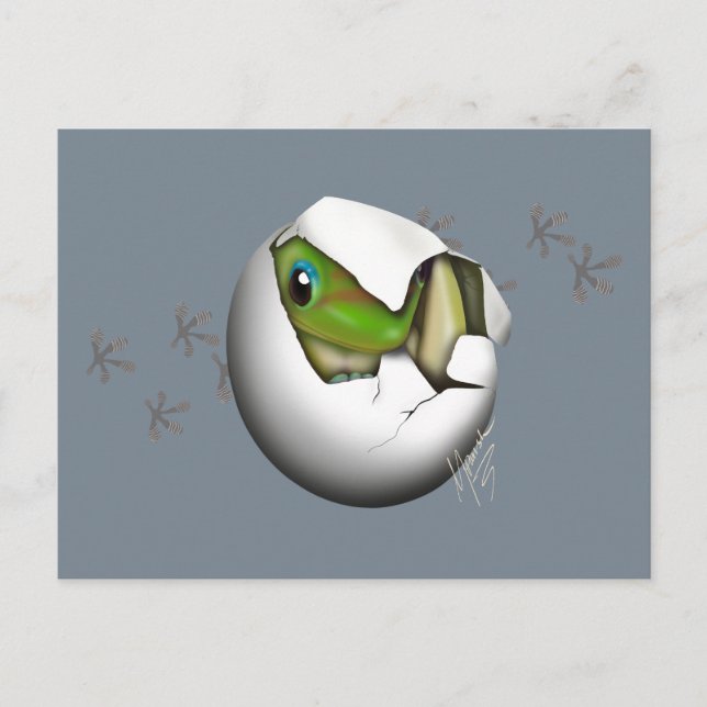 Cartão Postal Baby Gecko in Egg  (Frente)