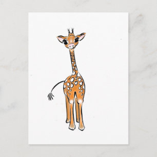 Cartão Postal Baby Giraffe
