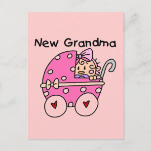 Cartão Postal Baby Girl New Grandma T-shirts e presentes