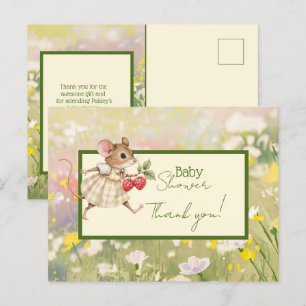 Cartão Postal Baby Girl Woodland Animal Chá Obrigado